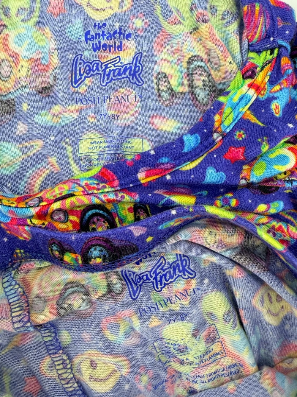Posh Peanut Lisa Frank Aliens Pajamas Set Kids 7 8 - Picture 2 of 3